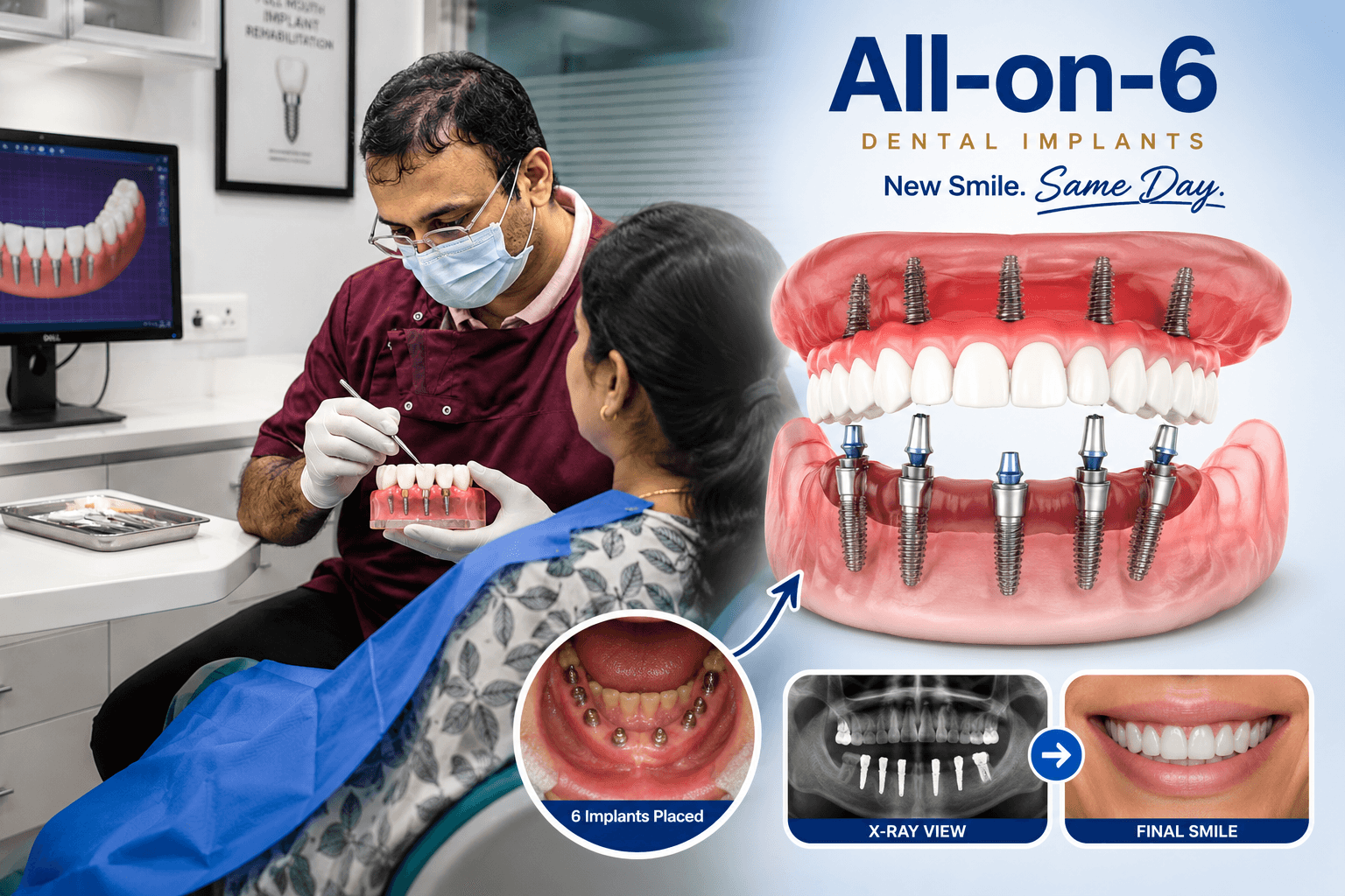 All-on-6 Full Arch Implants at Chauhan's Dental Studio Indore